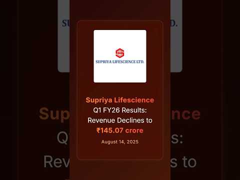 Supriya Lifescience Q1 FY26 Results: Revenue Declines to ₹145.07 crore #financialresults #q1fy26