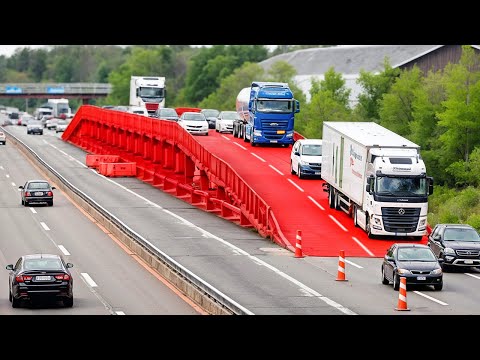DIESE MOBILE BRÜCKE ERMÖGLICHT STRASSENREPARATUREN OHNE DEN VERKEHR ZU STOPPEN