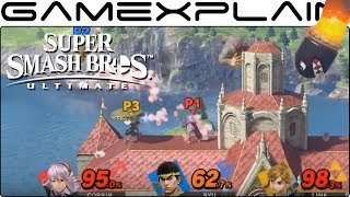 Super Smash Bros. Ultimate DIRECT FEED - Corrin, Ryu, Link, & DK on Peach's Castle (Invitational)