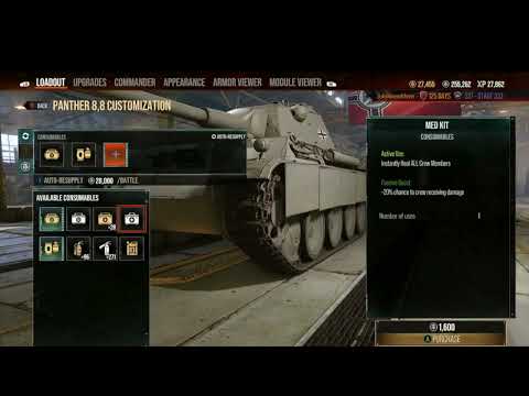 Tier 8 Preferential Panther 8.8cm Load Out, Review & Game play - World of Tanks console XBOX PS