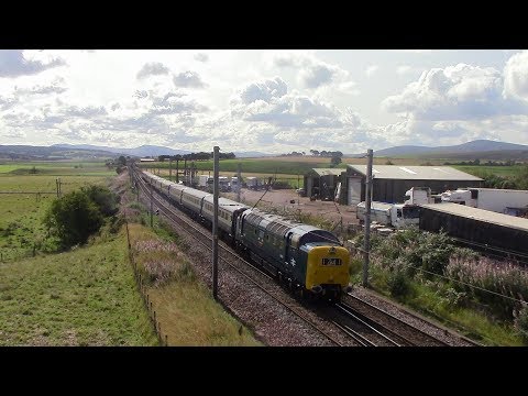 D9009 "The Deltic Retro Scot III" 1Z41 Huddersfield to Edinburgh at Carstairs 25/8/18