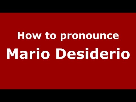 How to pronounce Mario Desiderio (Spanish/Argentina) - PronounceNames.com
