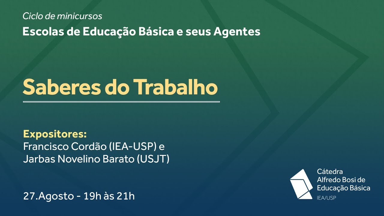 Minicurso "Saberes do Trabalho"
