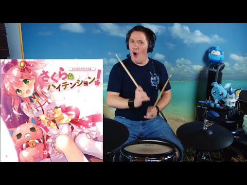 The8BitDrummer covers Sakura-Colored High Tension! by Sakura Miko on drums...