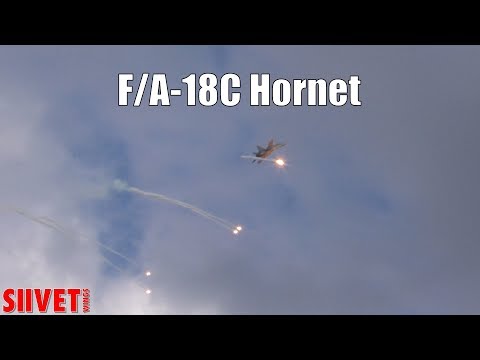 F/A-18C Hornet Flaring Airshow Display In Full [50 FPS] - FinAF 100 Years Sunday