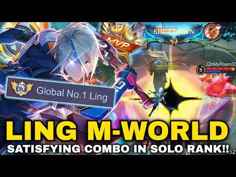 LING M-WORLD SATISFYING COMBO IN SOLO RANK!! LING FASTHAND GAMEPLAY USING THE HARDEST SKIN M-WORLD