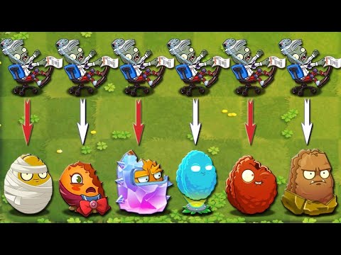 PvZ 2 Challenge - All Plants vs Team Zcorp Racer Chair Zombie - Who Will Win?