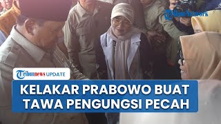 Canda Prabowo saat Cicipi Makanan Khas Gayo Buat Tawa Ibu-ibu Korban Banjir di Aceh Tengah Pecah