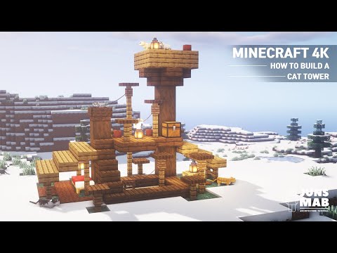Minecraft 4K : Cat Tower Tutorial ｜How to Build a Cat House in Minecraft (#161)