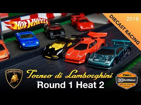 Round 1 Heat 2 - Tournament of Lamborghini | Hot Wheels Diecast Racing