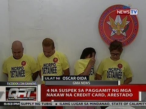 QRT: 4 na suspek sa paggamit ng mga nakaw na credit card, arestado