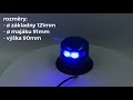 Modrý LED maják 12/24V - 10x 3W LED / pevná montáž / ECE R10 (ø 121 x 90 mm) - Video Youtube