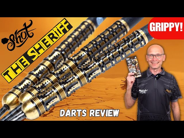 Vídeo relacionado con Shot! Badlands The Sheriff - Juego de dardos de punta suave 90% de tungsteno hechos a mano, juego de dardos profesionales y vuelos fabricados en Nueva Zelanda, dardos de punta suave para diana