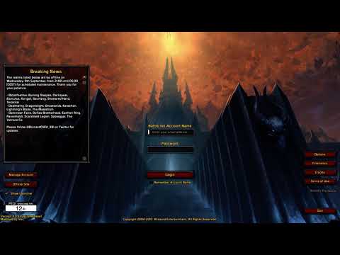 Shadowlands Login Screen