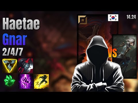 Haetae Top Gnar vs Camille lol KR solo rank Full Game 14.24 | 해태 나르 vs 카밀