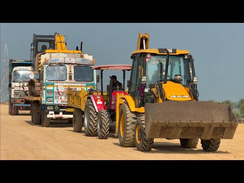 JCB 205 Excavator | JCB 3dx | Tata Dump Truck Mahindra Arjun NOVO Going to work Food for All Driver