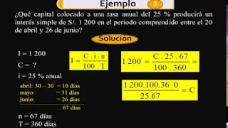 INTERÉS SIMPLE - MATEMÁTICA FINANCIERA -  5 PROBLEMAS RESUELTOS