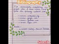 How To Write A Bibliography