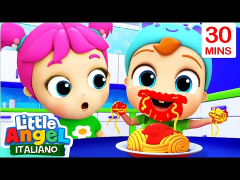 Impariamo le buone maniere a tavola 🍽🍝 Cartoni Animati con Gianni Piccino - Little Angel Italiano