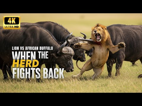 African Buffalo vs Lion | When the Herd Turns the Tables (Savannah Survival) Wildlife Documentary 4K