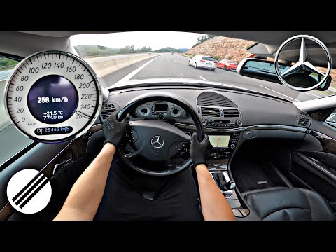 Mercedes-Benz E-Class E500 W211 TOP SPEED DRIVE ON GERMAN AUTOBAHN  race_car