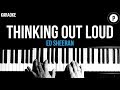 Ed Sheeran - Thinking Out Loud Karaoke SLOWER Acoustic Piano Instrumental Cover Lyrics