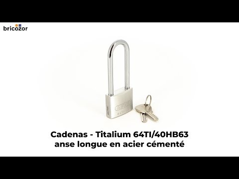 Cadenas à clé - anse longue en acier cémenté - TITALIUM™ - 64TI/HB ABUS
