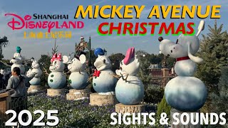 Mickey Avenue Christmas - Shanghai Disneyland 2025 - Walkthrough Sights &amp; Sounds in 4K
