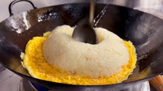 あ、お釜ごと! ずるい、これじゃ何お玉か解らない(笑) - 【旨味の相乗効果炒飯】ほたてと塩昆布の花かつおチャーハン(スタッフのまかない)Fried rice with scallop and salted kelp
