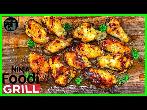 NINJA FOODI GRILL AIR FRIED HONEY HOT CHICKEN WINGS! |...