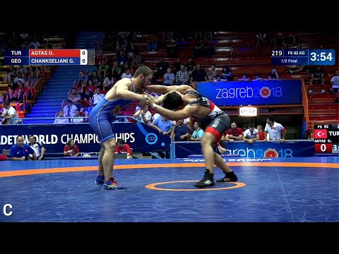 1/2 FS - 92 kg: O. AGTAS (TUR) v. G. CHANKSELIANI (GEO)