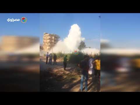 انفجار هائل في خط غاز بمدينة بنها