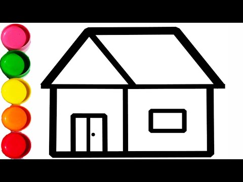 House Drawing 🌈Easy and Simple Colouring 🌈Drawing Colour