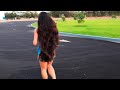 Walking With Open Long Hair