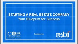 Promo for Hawaii REBI Chapter - Starting a Real Estate Company - Your Blueprint for Success