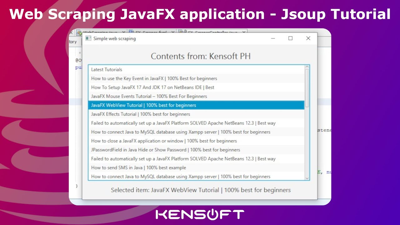 JavaFX Tutorial: Jsoup tutorial in Java | Web Scraping App