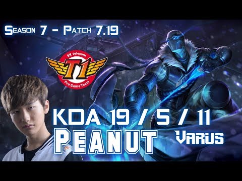 SKT T1 Peanut VARUS vs CAITLYN ADC - Patch 7.19 KR Ranked
