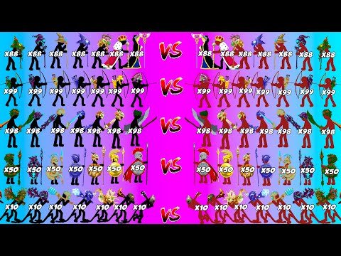 Black VS Red And All Skins Stick Figures Army In Stick War Legacy - Who Will Win?