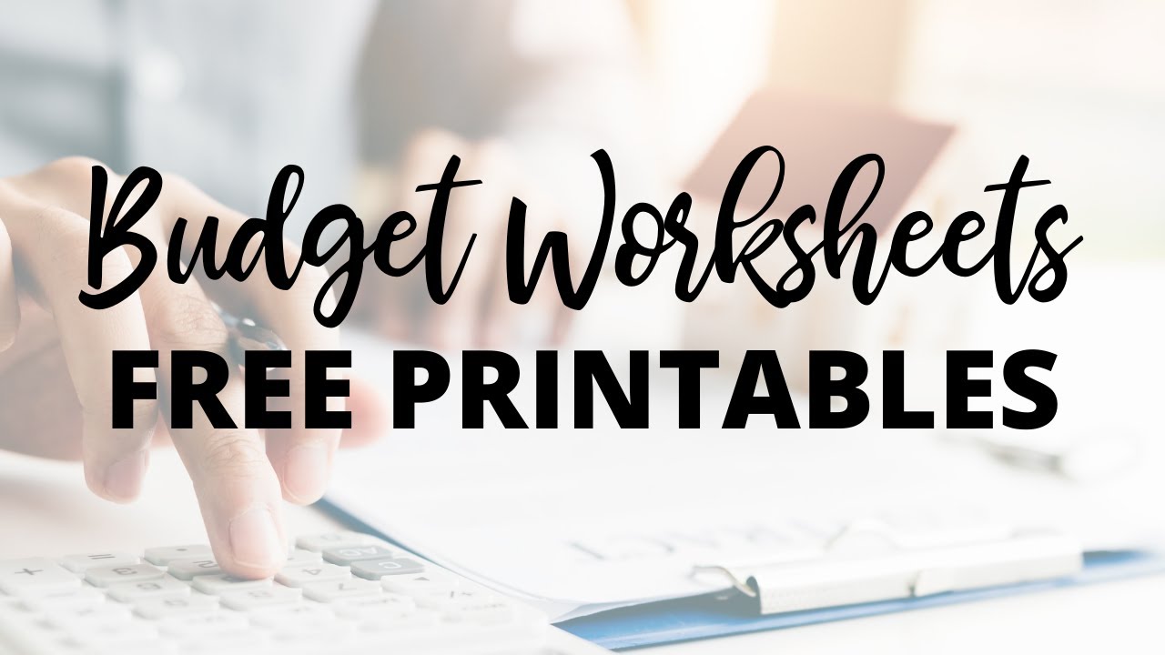 Budget Worksheets Free Printables