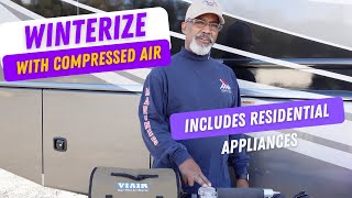How to winterize your RV using an air compressor. | Winterize your RV residential appliances too.