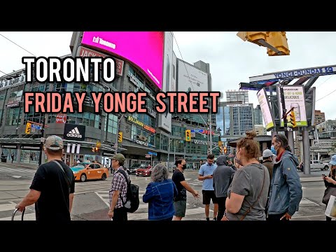Toronto Friday Yonge St and Bay St Downtown July 9, 2021 Canada