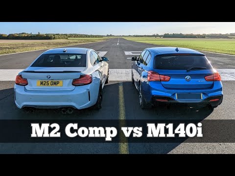 Which is Faster? M2 Competition vs M140i Drag Race (6 speed manual) | 4k