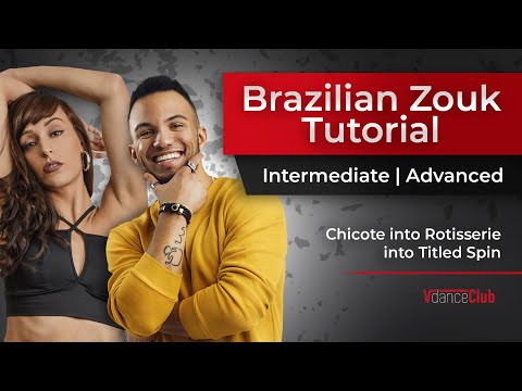 Chicote into Rotisserie into Titled Spin 🕺 (Intermediate/Advanced Level) -Brazilian Zouk Demo 👀