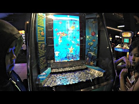 Coin Pusher Deep Sea Treasure Arcade Game At Dave & Buster's: Let's Play Coin Pusher Skill Game