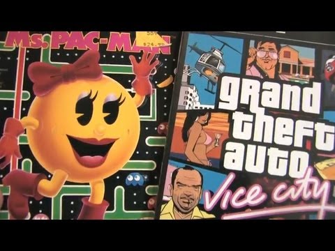 GRAND THEFT AUTO VICE CITY vs. MS. PAC MAN packaging review by CGR
