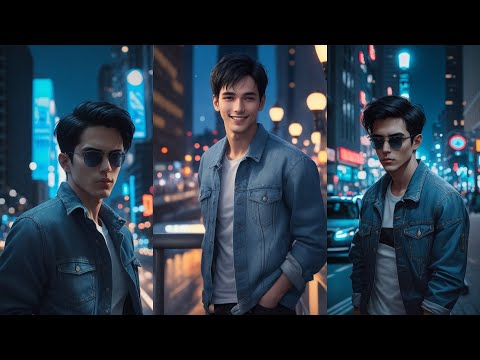 MODELO MASCULINO BONITO USA DENIM AZUL