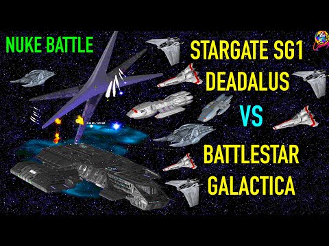 Stargate BC-304 Deadalus VS Battlestar Galactica Universe - Star Trek Starship Battles