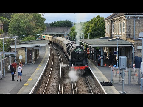 1Z92/1Z94 - 70000 'Britannia' & INTERCITY 47828 at Chertsey (Sunset Steam Express) - 18/7/23