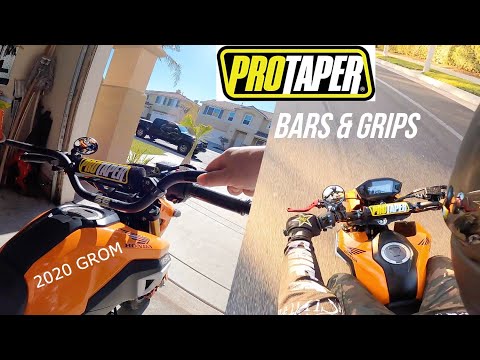 2020 Grom with Honda Mini Pro Taper Bars and Pillow Grips (Not KLX110 Handlebars)