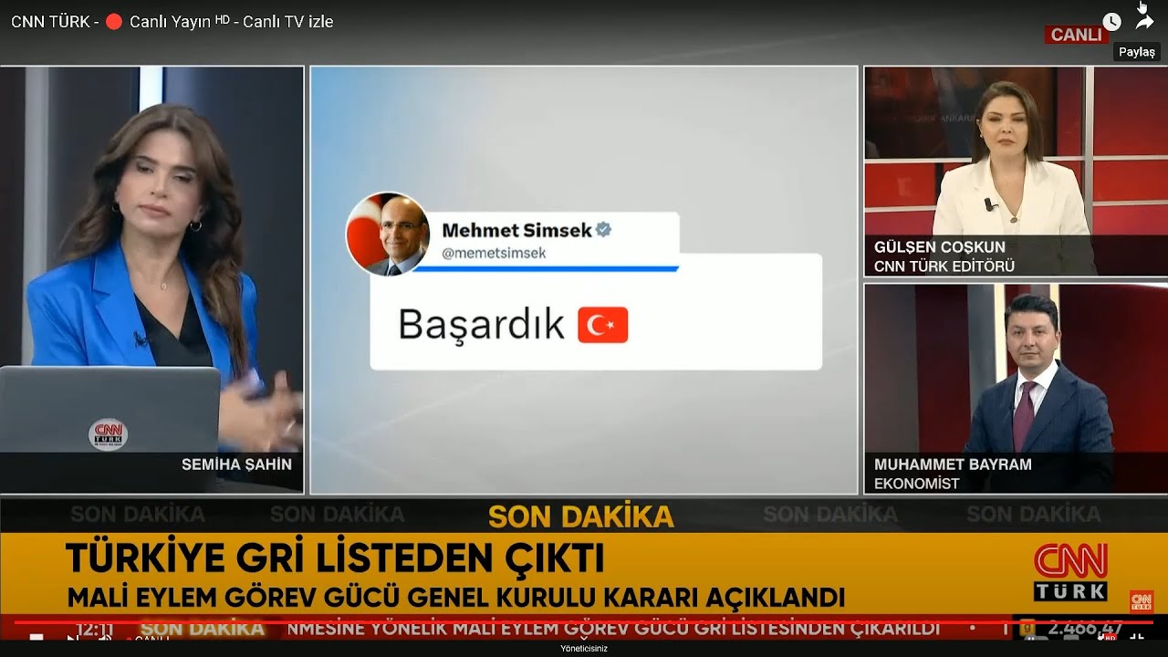 Türkiye Gri Listeden Çıktı